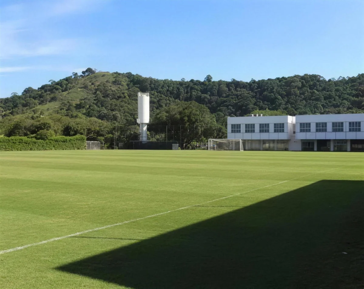 Campo de treino com grama sintética macia