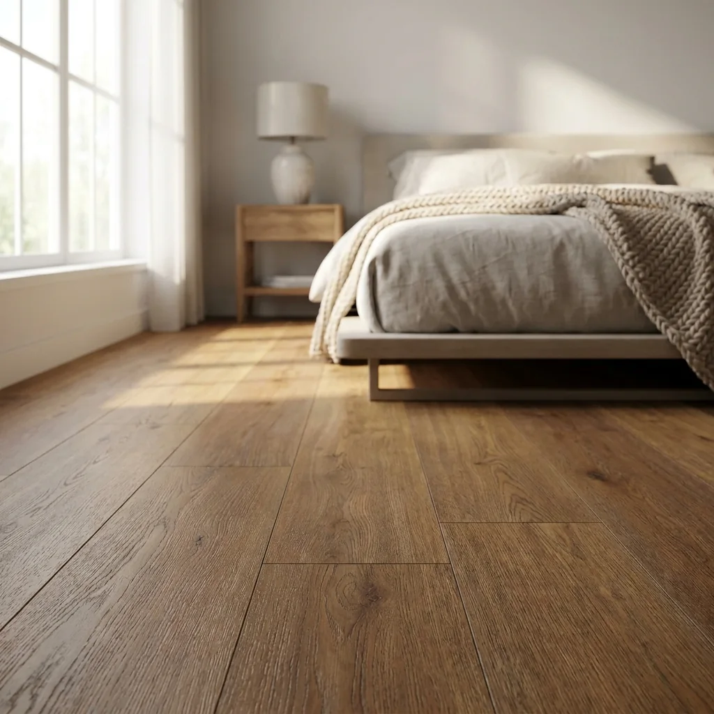 Piso laminado Eucafloor com visual de madeira